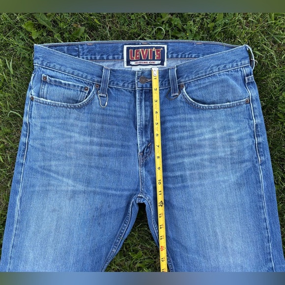 Levis 537 Slim Bootcut Mens 38x30 Denim Jeans Distressed Y2K Cowboy Rocker Biker - Picture 5 of 12